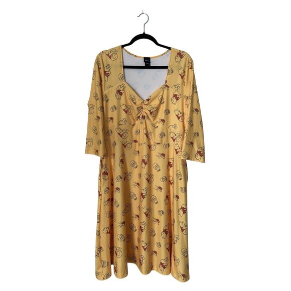Her University Disney Winnie the Pooh Hunny Pot Dress Juniors Size XXXL Yellow - Picture 1 of 13